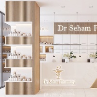 Conception Complète de Magasin : Agencement Personnalisé pour Pharmacie Moderne – Meuble de Pharmacie sur Mesure pour Affichage Commercial