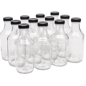 Botellas <span class=keywords><strong>de</strong></span> Vidrio <span class=keywords><strong>de</strong></span> 16 oz con Forma Personalizada para Salsas Picantes, con Tapas <span class=keywords><strong>de</strong></span> Rosca y Boca Ancha, para Leche, Bebidas, <span class=keywords><strong>Aceite</strong></span> y Aderezos para Ensaladas - Product Image 4
