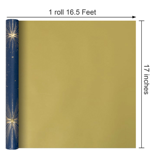 Papel de regalo azul oscuro con estrellas doradas estampadas, papel de regalo premium para enviar a tu novio o padre, personalizable. - Product Image 6