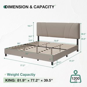 Lit rembourré King Size de qualité hôtelière avec tête de lit réglable pour hôtels <span class=keywords><strong>et</strong></span> appartements - Lit souple prêt pour les projets OEM - Product Image 2