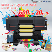 Nouvelle machine d'impression professionnelle UV DTF AB Film avec 6 têtes d'impression I3200, imprimante d'autocollants multi-couleurs avec laminateur