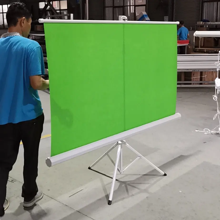 100Inch Intrekbare Groen Scherm Met Stand Rimpel Gratis Chroma Key Achtergrond Voor Obs <span class=keywords><strong>Studio</strong></span> Twitch Live Streaming Video 'S