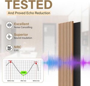 แผ่นผนังไม้ซับเสียงแบบแผ่นเรียบ ราคาโรงงาน สำหรับตกแต่งสำนักงาน สตูดิโอ และบ้าน แผ่นอะคูสติกแบบแผ่นเรียบหนา 21 มม. - Product Image 3
