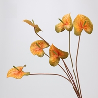 Haute qualité 3D imprimé Real Touch en forme de coeur Anthurium Guanyin Lotus plante décoration de mariage pour la Saint-Valentin