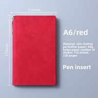 Porte-stylo A6 portable, bloc-notes personnalisé avec logo imprimé, en cuir souple, pour bureau, bloc-notes épaissi, cadeau, colle sans fil