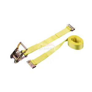 E-track Ratchet Strap Loading Straps Tie Down Straps 12 Feet Yellow Cargo Lashing 50mm/2 Inch E Fitting Polyester