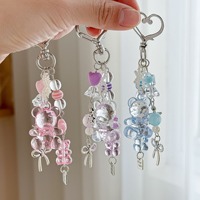 Fashion lucu bunga Resin bintang cinta busur liontin gantungan kunci tas pelajar wanita ransel rantai liontin