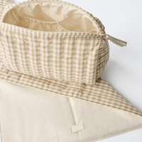 Fabricant OEM ODM – Ensemble de sacs à couches en coton pour femme, imprimé, avec trousse de toilette et matelas à langer, grand sac étanche à fermeture éclair