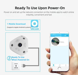 Cámara de Seguridad IP Inalámbrica <span class=keywords><strong>V380</strong></span> para el Hogar, <span class=keywords><strong>VR</strong></span> 360 Grados Panorámica Ojo de Pez, Sensor CMOS 3MP 1080P, Visión Nocturna - Product Image 4