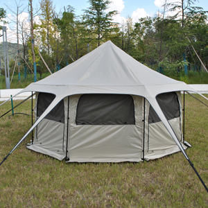 Tiendas de campaña <span class=keywords><strong>Campana</strong></span> Tienda, Tienda de yurta familiar con toldo Porche Refugio al aire libre <span class=keywords><strong>para</strong></span> 4 personas con sala de pantalla Gran capacidad, impermeable - Product Image 4