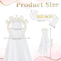Yili mariée or Rose diamant diadème couronne ceinture mariage & Bachelorette fête de poule décorations accessoires de douche nuptiale