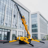 Grue araignée à haute mobilité 12t, vitesse de déplacement de 2,5 km/h, grue sur chenilles à deux vitesses pour déplacement rapide sur site et levage