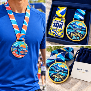 Médailles de finisseur de course personnalisées 10K 21K Marathon, récompenses de course en émail dur, fabricant OEM ODM - Product Image 3