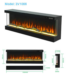 <span class=keywords><strong>Cheminée</strong></span> électrique moderne en verre à 3 côtés de haute qualité Télécommande Crystal Branch Simulation <span class=keywords><strong>Insert</strong></span> pour l'intérieur de l'hôtel Utilisation en acier - Product Image 6