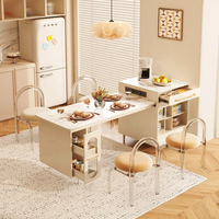Table à manger extensible de luxe ensemble 4 chaises cuisine îlot Design stockage Table à manger extensible