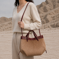 Sac fourre-tout en cuir véritable entièrement personnalisé avec fourrure animale pour femme, sac à main d'hiver doux et structuré avec poignée supérieure, sac de transport quotidien OEM
