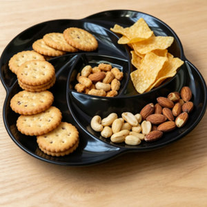 Platos Divididos para Servir <span class=keywords><strong>Tapas</strong></span> Irregulares <span class=keywords><strong>Españolas</strong></span> Hcma, Plato para Servir Glaseado con Forma de Flor, Platos de Melamina para Uso en Fiestas en Casa - Product Image 2