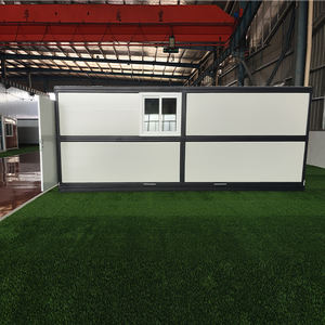 Maison conteneur modulaire moderne préfabriquée pliante toit en acier plat pack design immeuble de bureaux centre commercial hôtel usage extérieur sandwich - Product Image 1