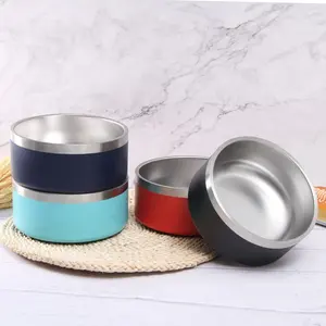 Wholesale luxury different size feeding durable metal water food cat stainless steel pet dog bowl