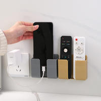 Organisateur mural Boîte de rangement pour télécommande Support mural pour prise de téléphone portable Support de charge