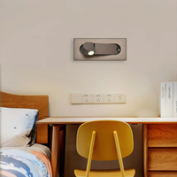 Lampe murale LED encastrée minimaliste moderne en aluminium pour chambre à coucher, production en gros, directement de l'usine, lampe de lecture LED moderne pour chevet