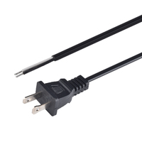 Câble d'alimentation avec prise NEMA 1-15P et interrupteur 303, câble d'alimentation noir à deux broches pour couverture électrique/lampe/petits appareils