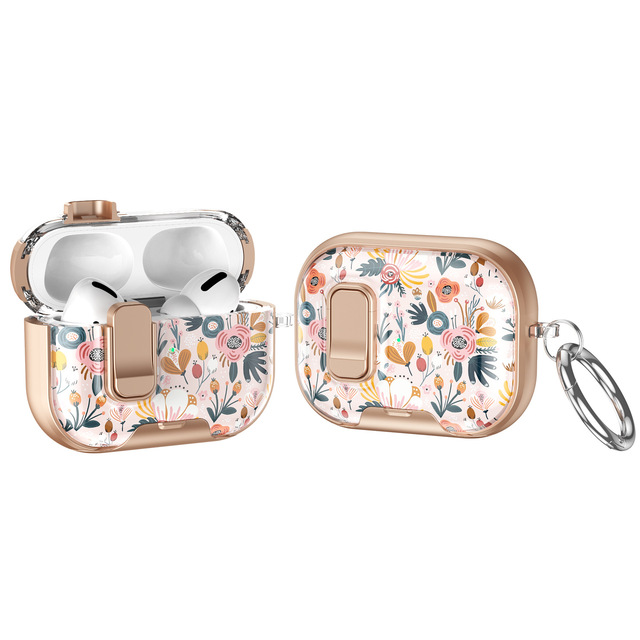 Hot Sale Fashion Flower Cartoon Paint Earphone Case for AirPods Pro 2 3 Headphone Cover for AirPods 3 4 With Phone Stand