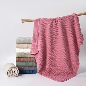Manta de Algodón Antiestática Ecológica de 6 Capas, Diseño Sólido, Secado Rápido, 110*110cm, para Recién Nacidos, Uso en Casa y Viajes, Todas las Temporadas - Product Image 2