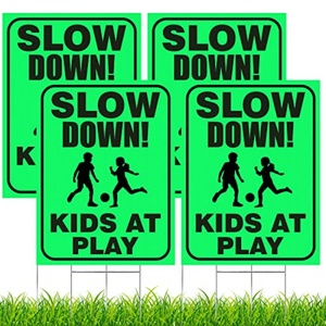 Señal de Seguridad para Niños y Mascotas, Señal de Precaución Infantil para Calle, Jardín, Vecindario, Material PP, Servicio de Corte a Medida - Product Image 1