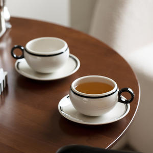 Tasse à café <span class=keywords><strong>réutilisable</strong></span> en céramique personnalisée tasse à cappuccino espresso latte ensemble de soucoupe en porcelaine tasse à café comestible vintage pour café thé utilisation - Product Image 3