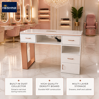 Table de manucure de haute qualité, écologique et durable, pour salon de beauté, avec tiroir de rangement et aspirateur, fabriquée en Europe