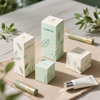 Vente en gros de boîte-cadeau de soins de la peau biodégradables personnalisés petit emballage cosmétique en papier kraft boîte de parfum de stratification brillante