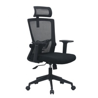 Chaise de bureau économique avec accoudoirs rabattables rembourrés en mousse, dossier haut et appui-tête