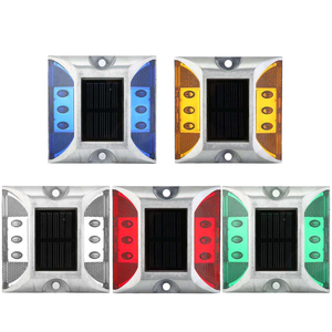 Marqueur routier solaire phosphorescent, yeux de chat LED, éclairage de sécurité extérieur pour allées et chemins - Product Image 1