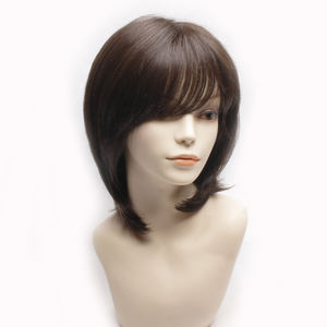 Peluca de Cabello Humano con Estilo Bob Rizado, Sin Enredos, Tejida a Mano, Mezcla Natural de Negro y Marrón, Ligera, Sin Pegamento - Product Image 3