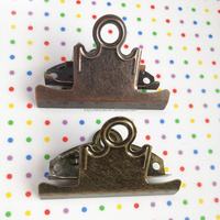 Clip para carpeta de archivos oxidado de bronce y latón antiguo de 78mm, Clip para portapapeles A5 de mariposa de Metal para menús, tablero de madera, documento