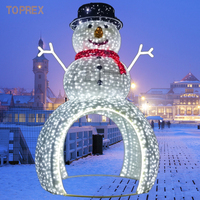 TOPREX - Estatua de Muñeco de Nieve Navideño LED 3D Gigante Personalizable para Exteriores, para Exhibiciones Comerciales en Festivales Navideños