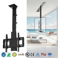 Support de télévision électrique silencieux pour plafond, support de télévision motorisé réglable en hauteur, anti-collision, pour téléviseurs de 32 à 70 pouces