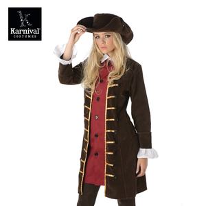 Costume da <span class=keywords><strong>Pirata</strong></span> Donna ODM Carnival Shipmate, Giacca Marrone, Camicia, Gilet, Cappello per Cosplay, Halloween, Feste, TV e Cinema - Product Image 3