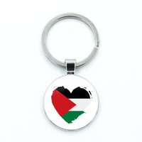 Porte-clés Métal Drapeau Carte Palestine Intégré Acier Inoxydable Haute Qualité Décoration Logo Personnalisé Tendance 1pc/sac opp