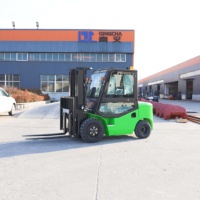 Chariot élévateur hydraulique 3t à double roue diesel pour conteneurs avec fourche rotative