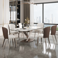 Ensemble table à manger moderne et durable de luxe Mobilier de table avec dessus en marbre Villa Maison Appartement Hôtel Restaurant Tables rectangulaires