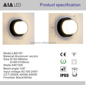 Projet professionnel lampe murale circulaire abat-jour acrylique rond 6W appliques murales extérieures applique murale pour luminaires de véranda - Product Image 2