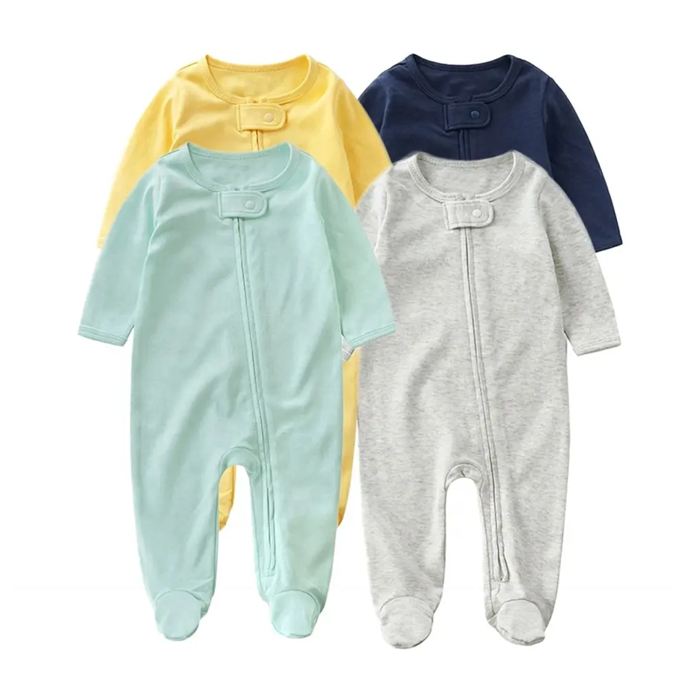 Supply Factory Customized New Born Organic Cotton Plain set 5 pieces baby pajamas baby rompers