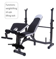 Banc de musculation multifonction Wavar en cuir pour la maison, avec support pour haltères