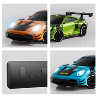 Voiture de drift RC miniature à l'échelle 1:64 avec carrosserie en alliage moulé sous pression, 2,4 GHz, 7 canaux, application et télécommande, lumières LED, jouet de course de poche
