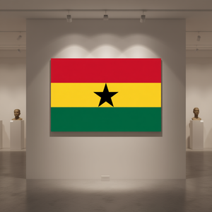 Drapeau national du Ghana 80x135cm, drapeau d'exposition avec emblème national - Product Image 3