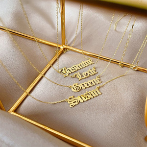 Collana con Targhetta Personalizzata in Acciaio Inossidabile Fatta a Mano, Stile Esplosivo Dorato, Regalo di Tendenza per Donne e Uomini con Nome Personalizzato - Product Image 2