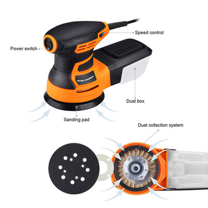 <span class=keywords><strong>Lijadora</strong></span> Orbital Aleatoria de 125 mm y 300 W, <span class=keywords><strong>Lijadora</strong></span> Eléctrica Orbital con Cable, <span class=keywords><strong>Lijadora</strong></span> de Carpintería de 230 V para Lijar Curvas y Contornos - Product Image 2