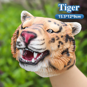 Marioneta de mano vívida vinilo tiburón <span class=keywords><strong>tigre</strong></span> oso hipopótamo perro Animal marionetas para niños juego de simulación - Product Image 6